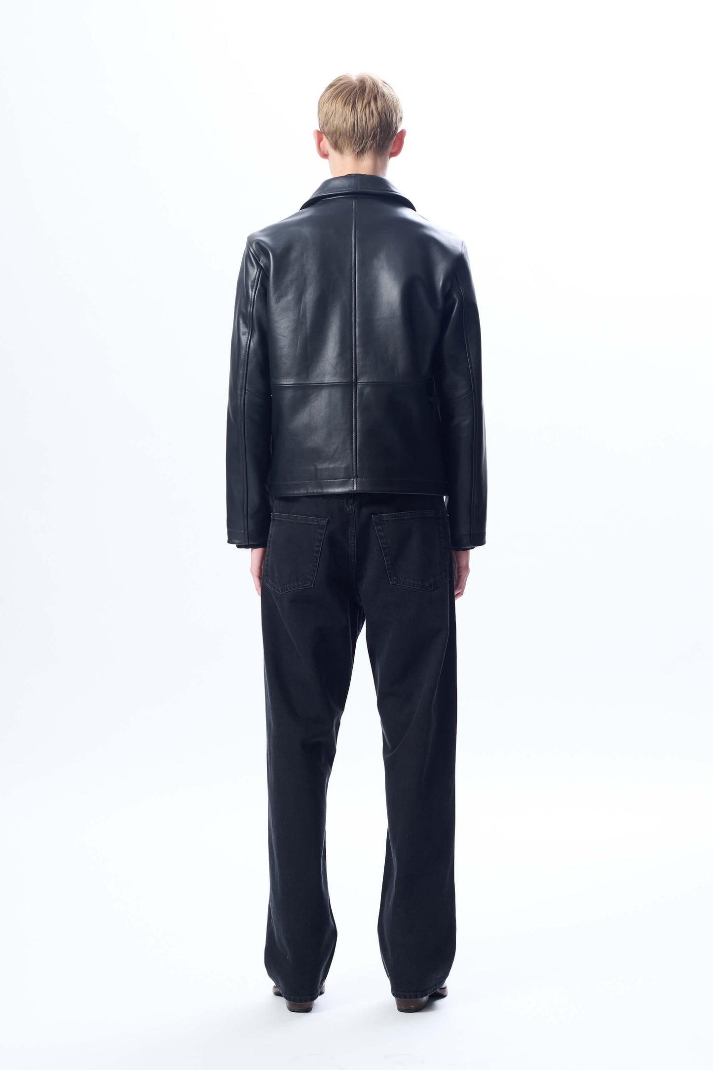 SHORT LEATHER JACKET BLACK