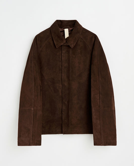 Short Raglan Suede Jacket